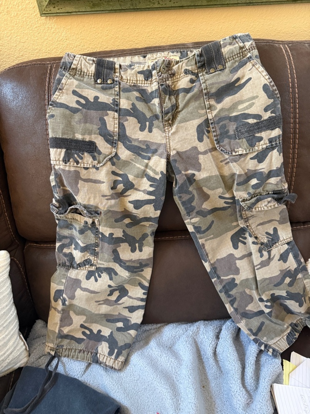 Paris Blues Camo Ankle-Length Cargo Jeans